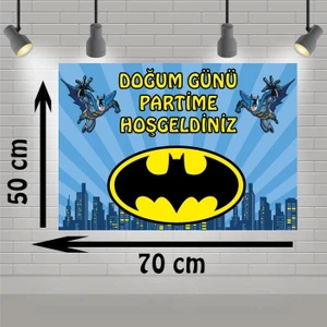 Parti Furyası Batman Mavi  Branda Afiş