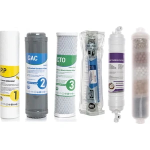 Su Arıtma Cihazı Çift Karbonlu Açık Kasa 6'lı Filtre Seti, 10 Aşama Lg Membranlı