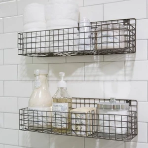 Wess Dizayn Metal Banyo, Mutfak Rafı 2’li Set WD-241