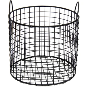 Wess Dizayn Metal Tel Sepet Dekoratif Saklama Kabı Yuvarlak Model WD-243