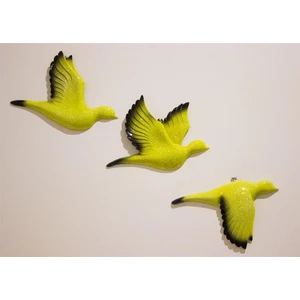 Antioch Artdesign Üçlü Güvercin Duvar Süsü Üçlü Kuş Ev Dekor Bahçe Balkon Teras Süsü Hediyelik Aksesuar