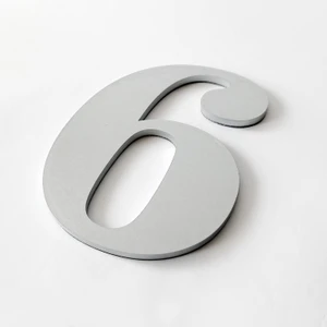 Yapışkanlı Metalik Gri Kapı Numarası 10 cm