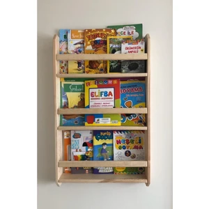 Olcay Aksesuar Ahşap Montessori Ahşap Duvar Rafı Dekoratif Raf 90 cm