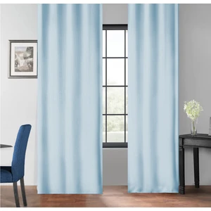 Evdepo Home Açık Mavi Petek Kadife Dokulu Fon Perde Pilesiz Düz Dikişli Ekstrafor Büzgü  380 x 270 cm