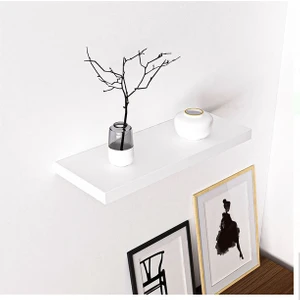 Doğan Raf 80x14 Mdf Parlak Beyaz 18MM Gizli Bağlantılı Duvar Rafı