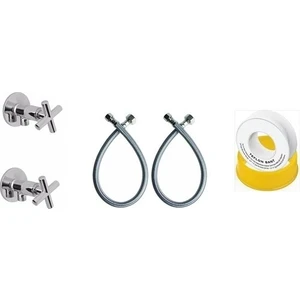 Koçbaş Ara Musluk Taharet Musluğu 3-8 _3-8  50 cm Flex Hortum Teflon Bant