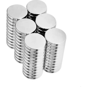 Mıknatıs Market 10 Adet 15 x 3 mm Yuvarlak Güçlü Neodyum Mıknatıs Çap 15 mm Kalınlık 3 mm