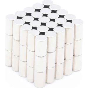 Mıknatıs Market 30 Adet 5 x 8 mm Yuvarlak Güçlü Neodyum Mıknatıs Çap 5 mm Kalınlık 8 mm