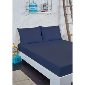 Ranforce Kumaş Lastikli Çift Kişilik Çarşaf Takımı 160x200 Lacivert
