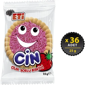 Cin Çilekli Bisküvi 25 g x 36 Adet