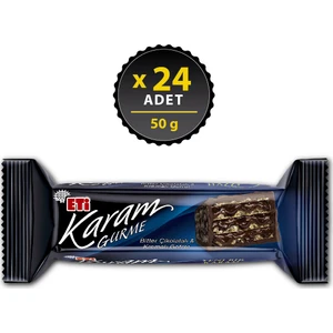 Karam Gurme Bitter Çikolatalı Gofret 50 g x 24 Adet
