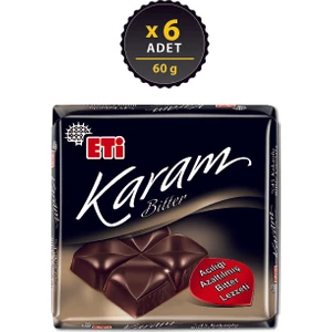 Karam %45 Kakaolu Bitter Çikolata 60 g x 6 Adet