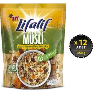 Lifalif Kuru Meyveli ve Fındıklı Müsli 350 g x 12 Adet