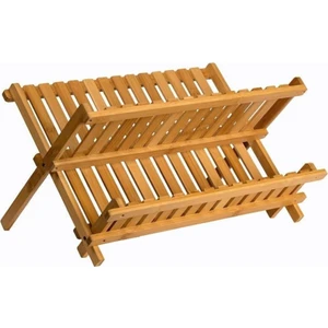 Bambu Katlanabilir Tabaklık Bulaşıklık Küçük Boy 39 cm x 32 cm x 20cm