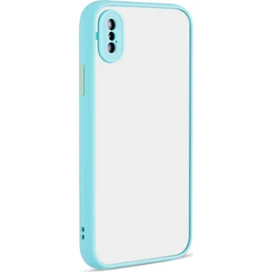 Apple iPhone Xr 6.1 Kılıf Kamera Korumalı Silikon Kenarlı Renkli Düğmeli Mat Arka Kapak - Turkuaz