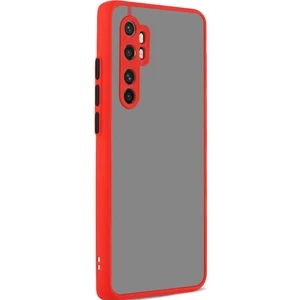 Xiaomi Redmi Note 10 Lite Kılıf Kamera Korumalı Slikon Kenarlı Renkli Düğmeli Mat Arka Kapak - Kırmızı