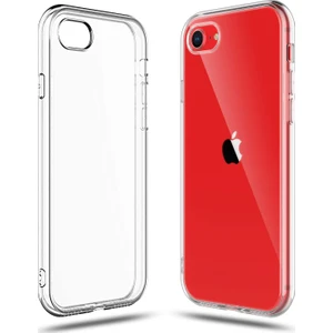 Apple iPhone Se 2020 Kılıf Şeffaf Silikon Kapak ve Ekran Koruyucu Set
