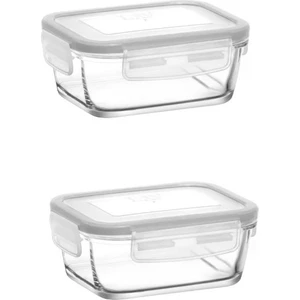 Saklama Kabı 2 Li Cam Kilitli Saklama Kabı Frs237 400Cc Beyaz