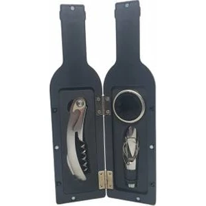 Şarap Şişesi Şeklinde Küçük Boy Tirbuşon Açacak Seti