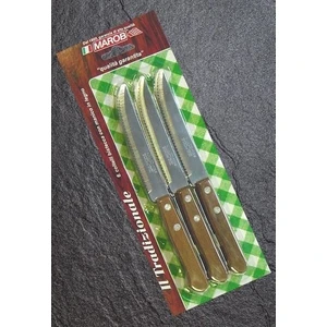 Italyan Marob 12'Li Ahşap Saplı Et/Biftek Bıçağı Seti