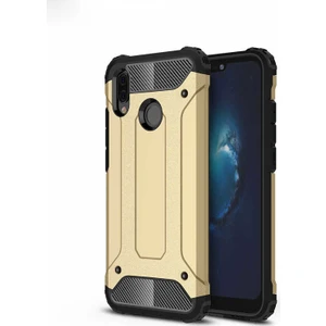 - Huawei P20 Lite - Kılıf Çift Katman Zırh Tank Crash Military Kapak - Gold - T1729