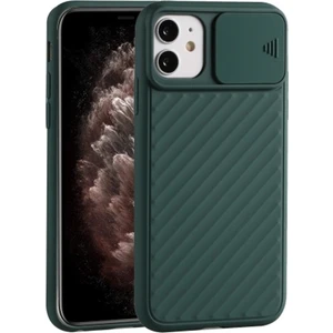 Apple İphone 11 6.1 İnch Kılıf Kamera Kapatan Koruyucu Sürgülü Kılıf Al32166 Yeşil