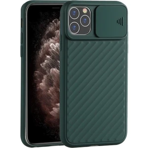 Apple İphone 11 Pro Max 6.5 Kılıf Kamera Kapatan Koruyucu Sürgülü Kılıf Al32173 Yeşil