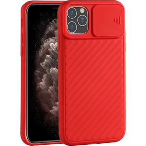 Apple İphone 11 Pro Max 6.5 Kılıf Kamera Kapatan Koruyucu Sürgülü Kılıf Al32173 Kırmızı