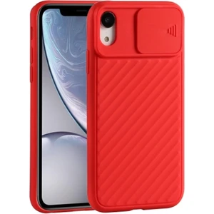 Apple İphone Xr 6.1 İnch Kılıf Kamera Kapatan Koruyucu Sürgülü Kılıf Al32172 Kırmızı