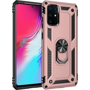 Samsung Galaxy S20+ Plus Yüzüklü Kılıf Armor Shockproof Ring Kılıf Al32150 Rose Gold