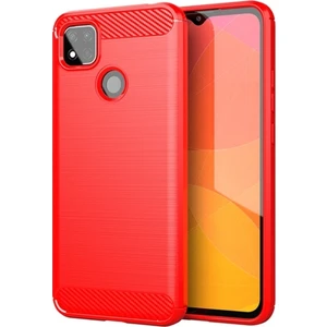 Xiaomi Redmi 9C Brushed Carbon Fiber Silikon Kılıf Al33445 Kırmızı