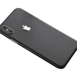 Apple İphone Xr 6.1 Deri Dokulu Arka Yan Kaplama Sticker Siyah
