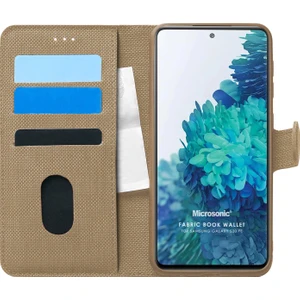 Samsung Galaxy S20 Fe Kılıf Fabric Book Wallet Gold