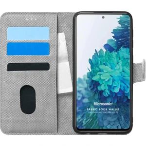 Samsung Galaxy S20 Fe Kılıf Fabric Book Wallet Gri