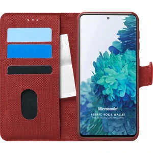 Samsung Galaxy S20 Fe Kılıf Fabric Book Wallet Kırmızı