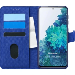 Samsung Galaxy S20 Fe Kılıf Fabric Book Wallet Lacivert