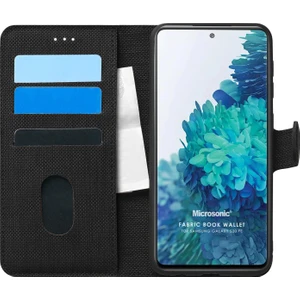 Samsung Galaxy S20 Fe Kılıf Fabric Book Wallet Siyah