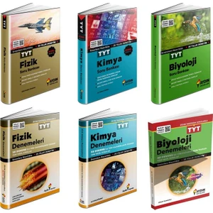 Aydın Yayınları TYT Fizik-Kimya-Biyoloji Soru Bankası ve Deneme Seti 6 Kitap