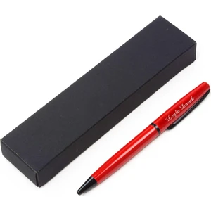 Hediye Rengi İsme Özel Kutulu Lüx Tükenmez Kalem Kırmızı