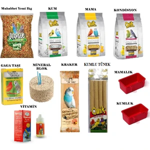 Tuğra Pet Market Muhabbet Kuşu Yem Vitamin Bakım Seti
