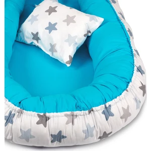 Babynest Bebek Uyku Yatağıt - Mavi Gri Yıldız Figürlü