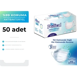 Dr. Pedical Dr.pedıcal Yumuşak Elastik Kulaklı Cerrahi Maske 50 Adet