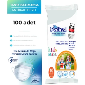 Dr. Pedical Dr.pedikal Yumuşak Elastik Kulaklı Çocuk Maskesi 100 Adet