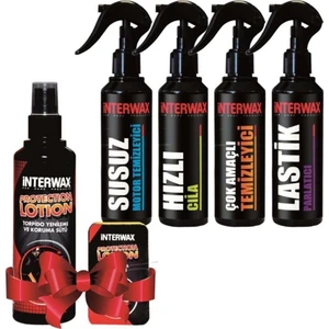 Interwax 4'lü Oto Bakım Seti 230 ml + (Interwax Ikili Set 200 ml Hediye)