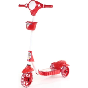 Silikon 3 Tekerlekli Frenli Kırmızı Scooter