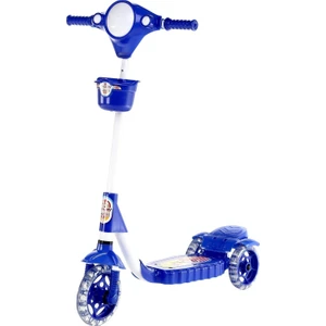 Silikon 3 Tekerlekli Frenli Mavi Scooter