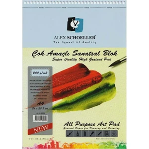 Alex Schoeller Çok Amaçlı A4 Spiralli Sanatsal Defter 200 gr 20'li Yüksek Kalite Kağıt