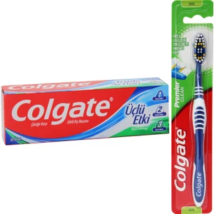 Üçlü Etki Diş Macunu 50 ml + Premier Clean Diş Fırçası Orta Lacivert