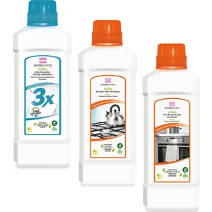 3x Çamaşır Beyazlatıcı 750 Gr + Mineralli Krem Temizleyici 1000 ml + Fırın ve Yanmış Yağ Temizleyici 1000 ml