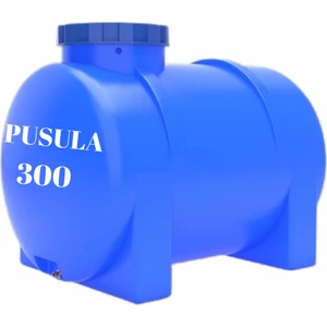 Polietilen 300 lt (Vanalı) Yatay Mavi Su Deposu